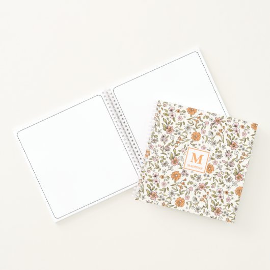 Wildflower Monogram Notebook Journal Notitieboek (Binnen)