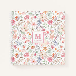 Wildflower Monogram Notebook Journal Notitieboek