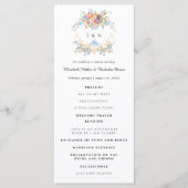 Wildflower Monogram | Sierlijk Boho Huwelijksprogr Programmakaart (Voorkant)