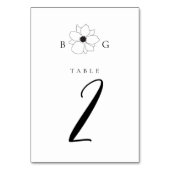 Wildflower Monogram Trouwtafel nummer Kaart (Achterkant)