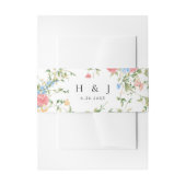 Wildflower Monogram Wedding  Uitnodigingen Wikkel (Voorkant Voorbeeld)
