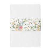 Wildflower Monogram Wedding  Uitnodigingen Wikkel (Achterkant Voorbeeld)