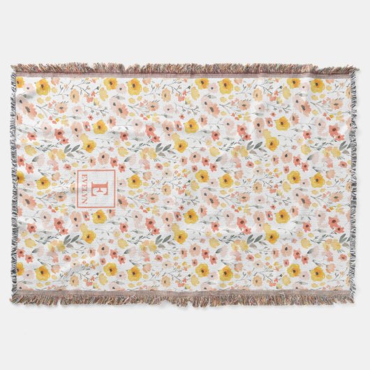 Wildflower Monogrammed Blanket Deken (Voorkant)