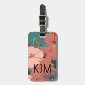 Wildflower Monogrammen Bloemen Aangepaste Naam Gif Bagagelabel (Voorkant verticaal)