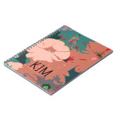Wildflower Monogrammen Bloemen Aangepaste Naam Gif Notitieboek (Linkerzijde)
