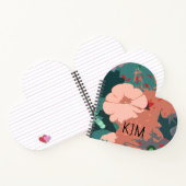 Wildflower Monogrammen Bloemen Bruiloft Verjaardag Notitieboek (Binnen)