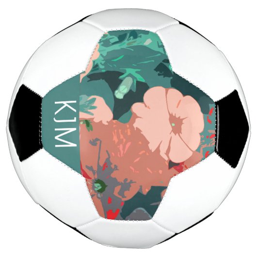 Wildflower Monogrammen Bloemen Bruiloft Verjaardag Voetbal (Gedraaid)