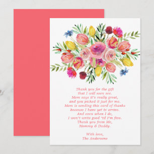 Wildflower Mooie Bloemige Baby Shower Bedankkaart