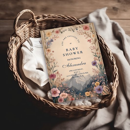 Wildflower Mountain Baby Shower Kaart