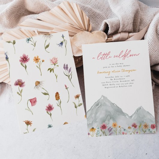 Wildflower Mountain Baby shower Uitnodiging