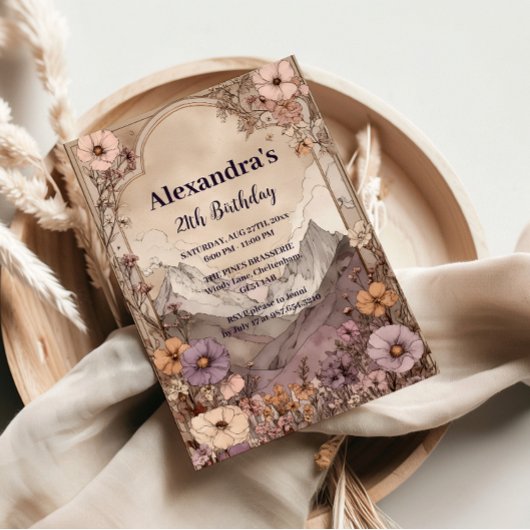 Wildflower Mountain Birthday Elegance Kaart