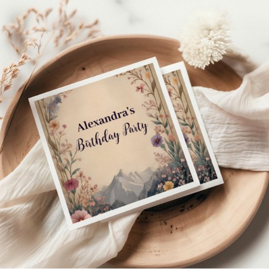 Wildflower Mountain Birthday Servet