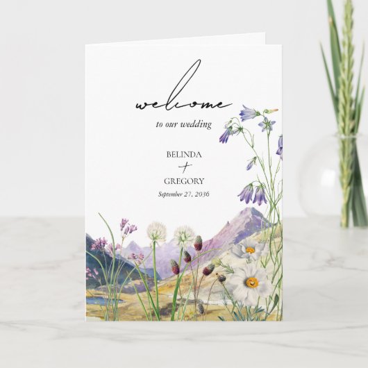 Wildflower Mountain Bruiloft Orde van Service Programma (Voorkant)