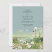 Wildflower Mountain Landschap Wedding Custom Foto Kaart (Voorkant)