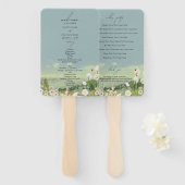 Wildflower Mountain Landschap Wedding Programma Handwaaier (Voorkant en achterkant)