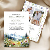 Wildflower Mountain Meadow QR Code Bridal Shower Kaart