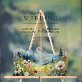 Wildflower Mountain Meadow Wedding Welcome Acryl Bord (Neutraal)