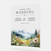 Wildflower Mountain Meadow Wedding Welcome Acryl Bord (Hoek)