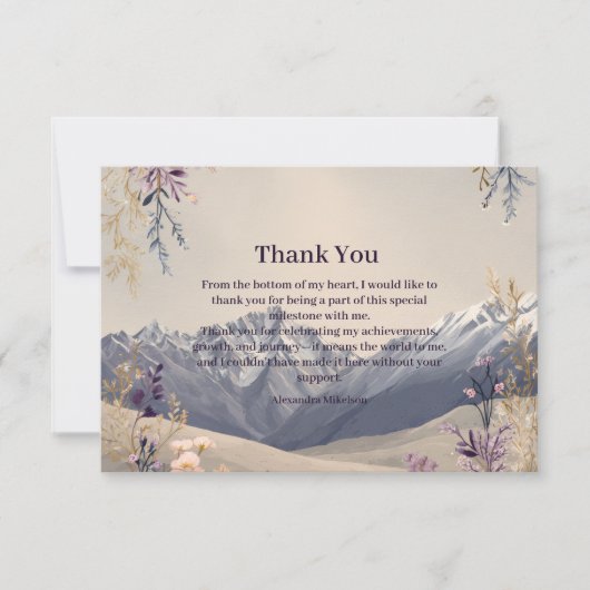 Wildflower Mountain Milestone Celebration Bedankkaart (Voorkant)