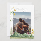 Wildflower Mountain Photo Flat Save The Date Kaart (Achterkant)
