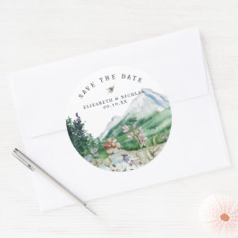 Wildflower Mountain | Trouw Save the Date Ronde Sticker