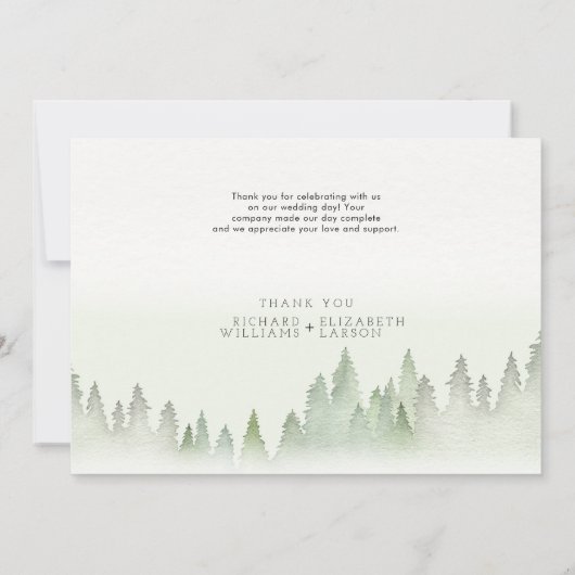 Wildflower Mountain Waterverf bruiloft Bedankkaart (Achterkant)