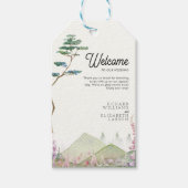 Wildflower Mountain Waterverf bruiloft Cadeaulabel (Voorkant)
