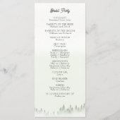 Wildflower Mountain Waterverf bruiloft Programmakaart (Achterkant)