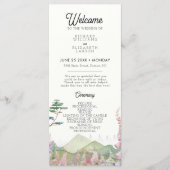 Wildflower Mountain Waterverf bruiloft Programmakaart (Voorkant)