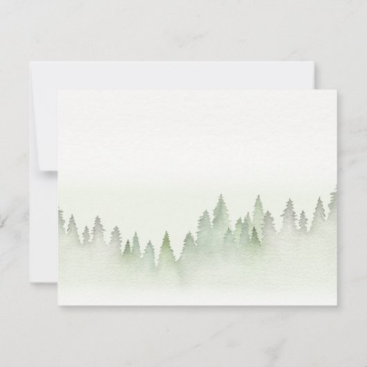 Wildflower Mountain Waterverf bruiloft RSVP Kaartje (Achterkant)