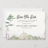 Wildflower Mountain Waterverf bruiloft Save The Date (Voorkant)
