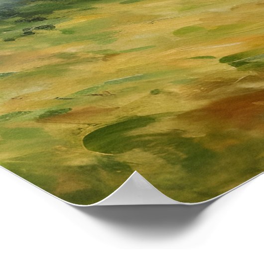 Wildflower Mountains Landschap-Impressionisme Kuns Poster (Hoek)