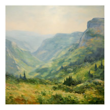 Wildflower Mountains Landschap-Impressionisme Kuns