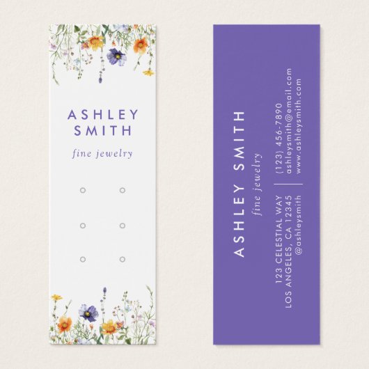 Wildflower Multiple Earring Display Kaart (Voorkant /achterkant)