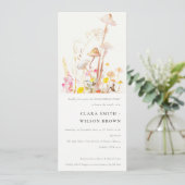 Wildflower Mushroom Autumn Botanical Verloving Kaart (Staand voorkant)