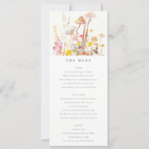 Wildflower Mushroom Herfst Botanische bruiloft Men Kaart