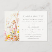 Wildflower Mushroom Herfst Leafy Wedding Receptie Informatiekaartje (Voorkant)