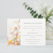 Wildflower Mushroom Herfst Leafy Wedding Receptie Informatiekaartje (Staand voorkant)