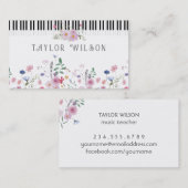 Wildflower Muziek Piano Visitekaartje (Voorkant / Achterkant)