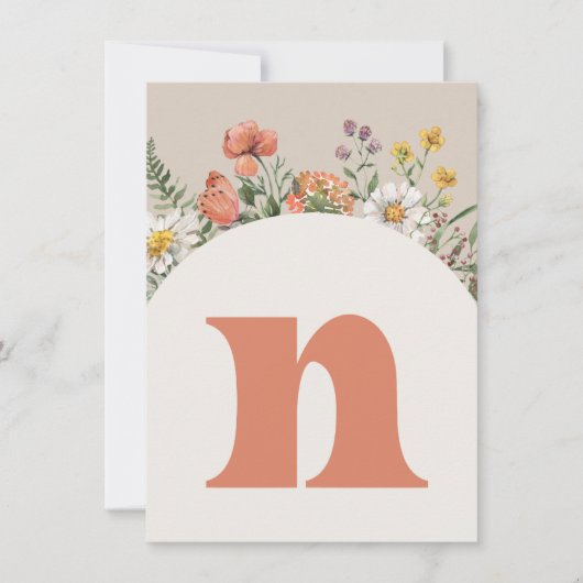 Wildflower "N" Hoge Stoel Bunting Banner Kaart (Voorkant)