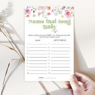 Wildflower Naam dat nummer baby shower spel