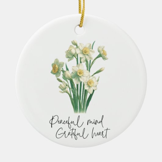 Wildflower Narcissus Keramisch Ornament (Voorkant)