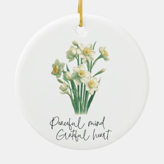 Wildflower Narcissus Keramisch Ornament (Achterkant)