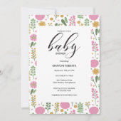 Wildflower Natural Bloom Lijst Nodig Baby shower u Kaart (Voorkant)