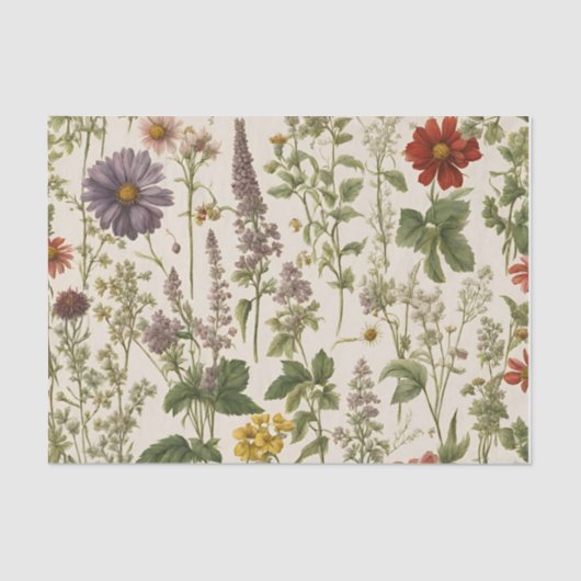 Wildflower Natuur Decoupage Tissuepapier (Voorkant)