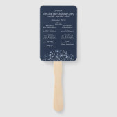 Wildflower Navy Wit Botanisch Bloemen Programma Handwaaier (Achterkant)