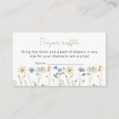 Wildflower Neutraal Baby shower Luierverloting Informatiekaartje (Voorkant)