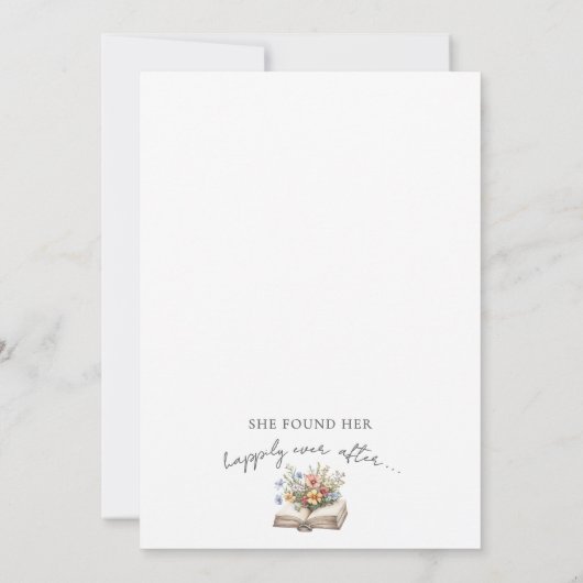 Wildflower New Chapter Book Bridal Shower Kaart (Achterkant)