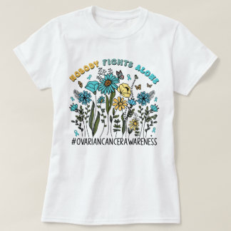 Wildflower Niemand vecht alleen eierstokkanker T-shirt