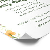 Wildflower niet zeggen Baby spel teken Poster (Hoek)